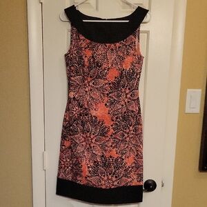 Connected Apparel Black and Pink Sheath Mini Dress